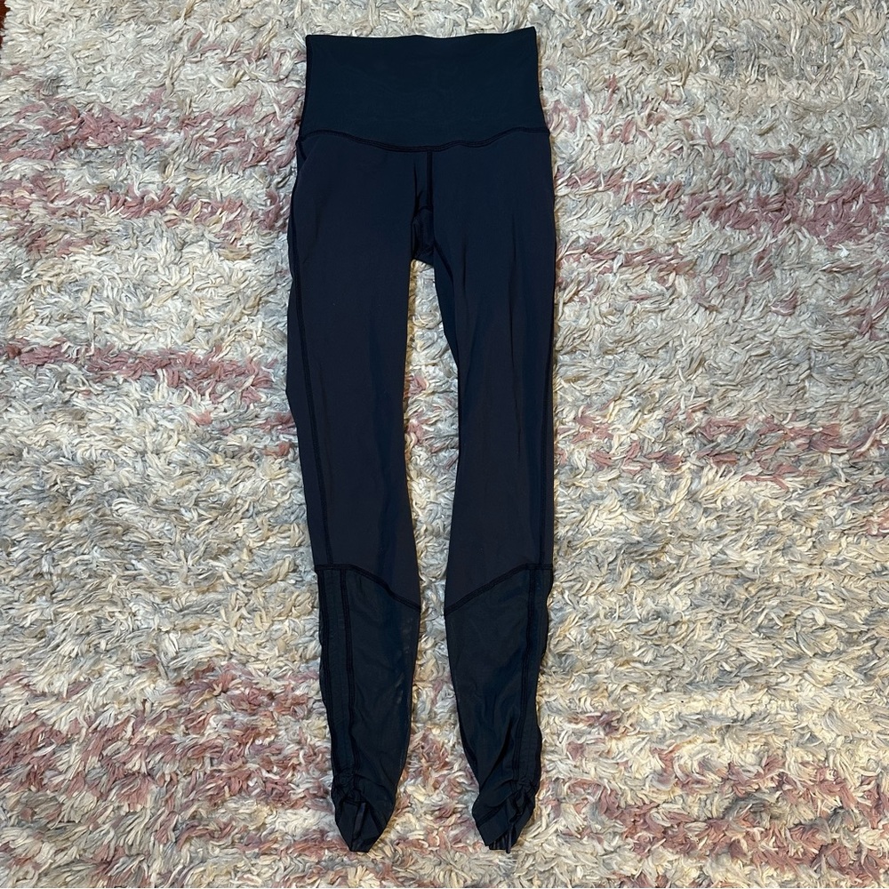 Lululemon blue luon and mesh high rise leggings 4